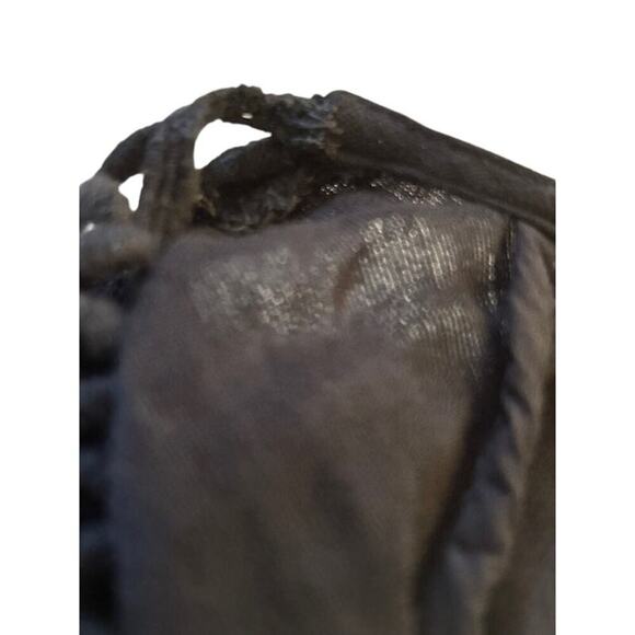 Free People Black Cutout Crochet Mini Dress – Boho Romantic Long Sleeve Size 4 - Picture 10 of 11